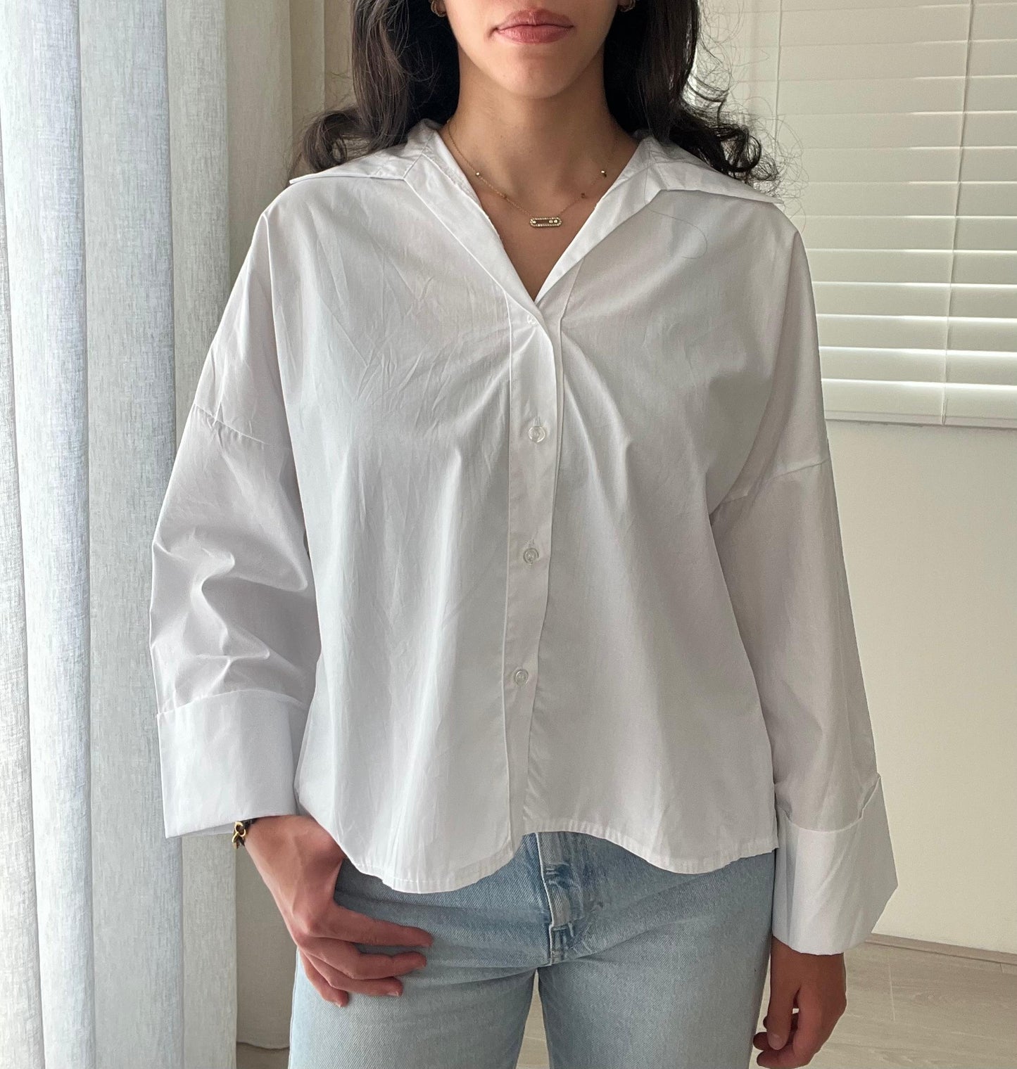 Wide Sleeve Blouse Shiro