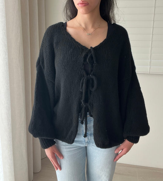Triple Tie Vest Midi Kuro